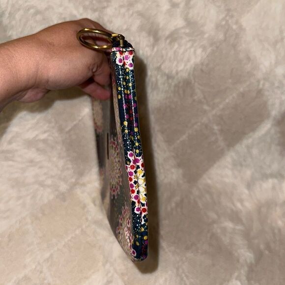 Fossil Large Wristlet Travel Bag PVC Blue Turquoise Multicolored - Picture 7 of 8